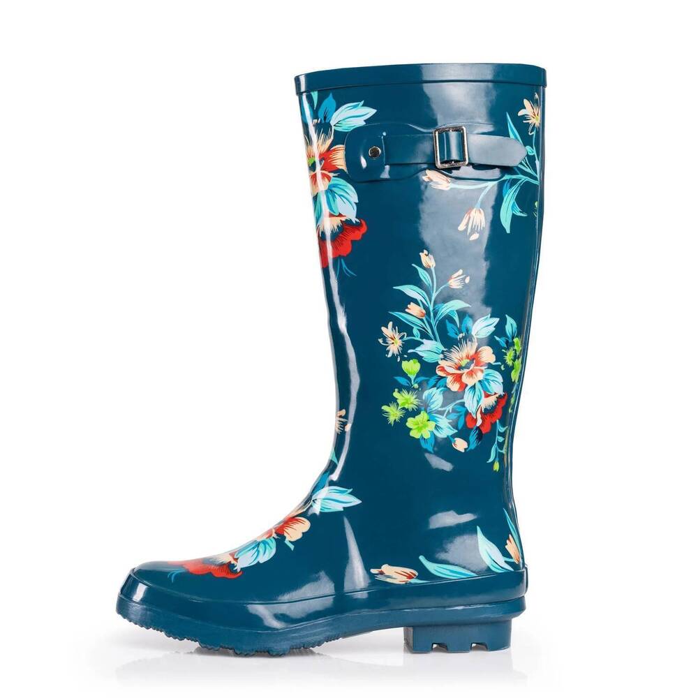 NEW EASTERN OFF PRICE women's mid calf rain boot in blue floral